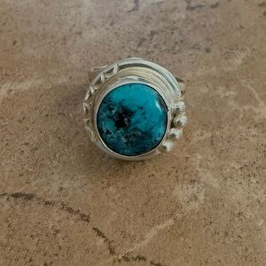 Sterling Silver Turquoise Ring Size 5 1/2